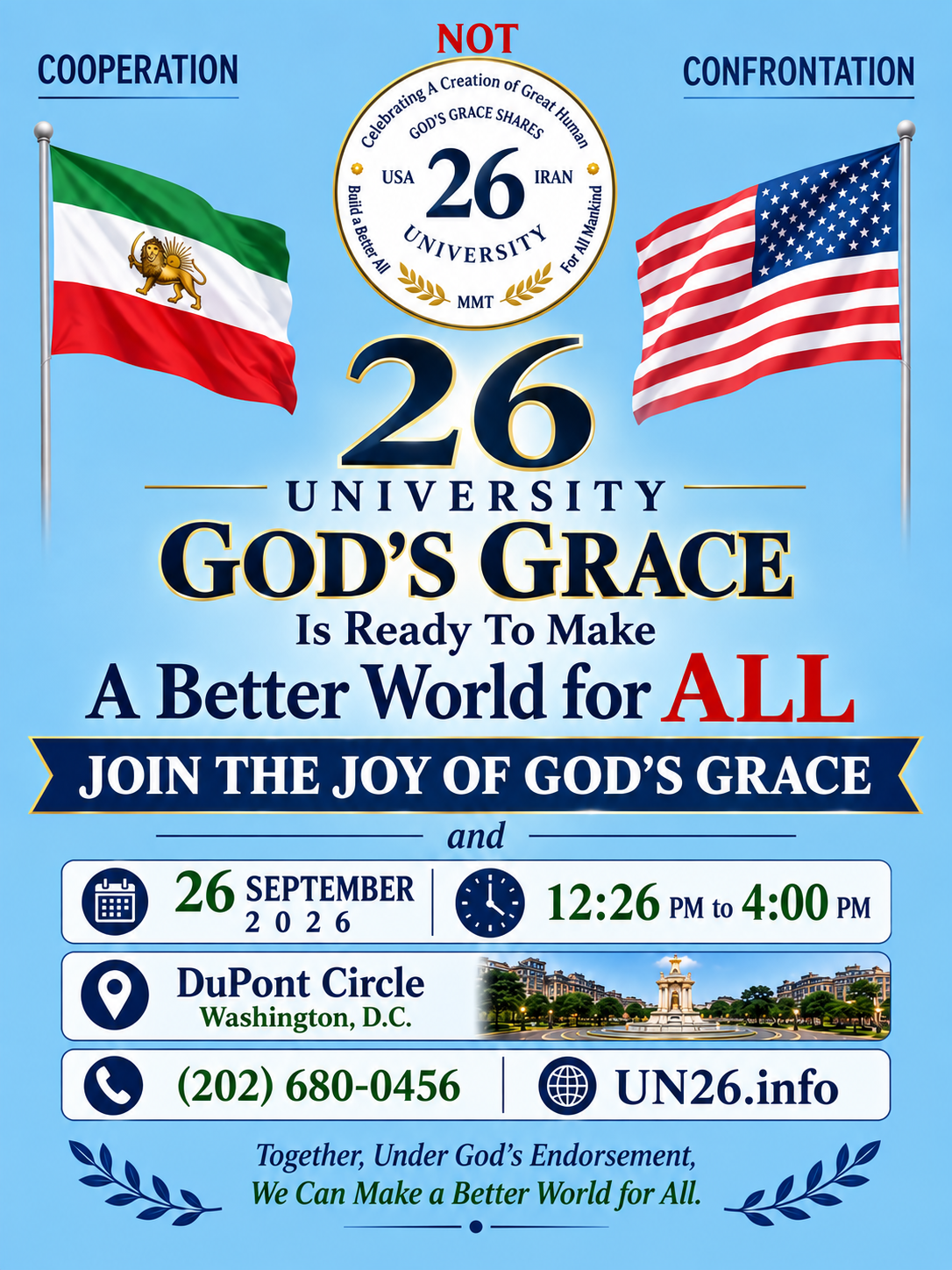 26 University poster for Global Gala for GOD's Grace at Dupont Circle, Washington, DC.